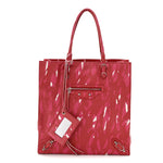 Supple Calfskin Printed Papier A5 Zip Around Tote Red Pink White