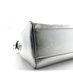 Vitello Catalan Mirror Mini Peekaboo Iconic Satchel Argento