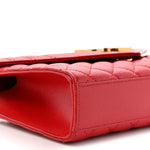 Grain De Poudre Textured Mixed Matelasse Triquilt Medium Monogram Satchel New Red