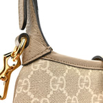 GG Supreme Monogram Textured Dollar Calfskin Mini Jackie 1961 Hobo Beige Mystic White Oatmeal