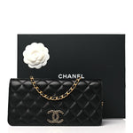 Lambskin Quilted CC Clutch On Chain Black