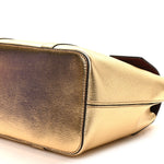 Metallic Printed Goatskin Small Bayswater Satchel Gold