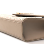 Grain De Poudre Textured Mixed Matelasse Medium Triquilt Monogram Satchel Dark Beige