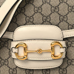 GG Supreme Monogram Horsebit 1955 Shoulder Bag Beige Mystic White