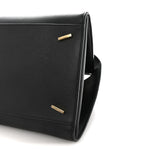 Calfskin Medium Hug Bag Black