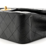 Lambskin Quilted Medium Double Flap Black