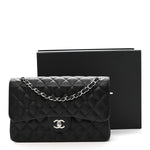 Caviar Quilted Jumbo Double Flap Black