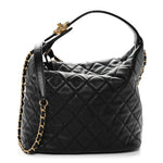 Lambskin Quilted Large Perfect Meeting Hobo Black