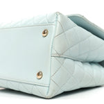Caviar Quilted Small Coco Handle Flap Light Blue