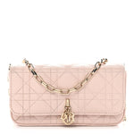 Lambskin Cannage Dior Talk Phone Pouch Rose Poudre