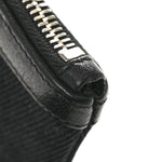 Linen Canvas Rive Gauche Zipped Pouch Black