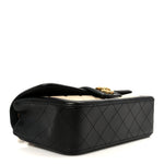 Lambskin Quilted Medium Elegant CC Flap Beige Black