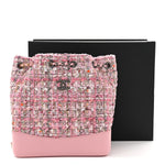 Tweed Calfskin Quilted Gabrielle Backpack Pink