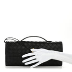 Nappa Intrecciato Long Andiamo Top Handle Clutch Black