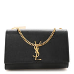 Grain De Poudre Medium Classic Monogram Kate Satchel Black