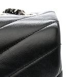 Calfskin Y Quilted Monogram Medium Loulou Chain Satchel Black