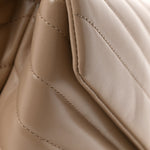 Calfskin Y Quilted Monogram Medium Loulou Chain Satchel Dark Beige