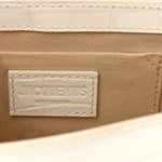 Calfskin Crocodile Embossed Le Chiquito Long White