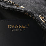 Denim Quilted Mini Chanel 25 Handbag Dark Blue