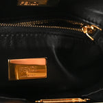 Shearling Nappa Macro FF 1974 Mini Peekaboo Iconic Satchel Tobacco Black