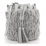 Paillettes Mate Bucket Bag Argento