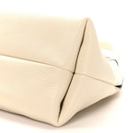 Grained Calfskin Softbit Medium Shoulder Bag White