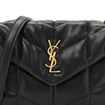 Lambskin Quilted Toy Loulou Puffer Monogram Chain Satchel Black