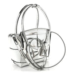 Mirror Laminated Nappa Maxi Intrecciato Mini Arco  Silver