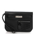 Swift Shiny Niloticus Crocodile Kelly Depeches 25 Pouch Black