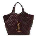 Lambskin Quilted Maxi Icare Shopping Tote  Rouge Cabernet