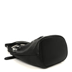 Vitello Daino Soft Drawstring Bucket Bag Black