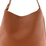 Grained Calfskin Low Key Hobo MM Cognac
