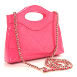 Shiny Crumpled Calfskin Quilted Nano 31 Shopping Bag Pink
