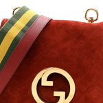 Suede Talco Roxy Calfskin Web Medium Blondie Shoulder Flap Bag Blondie Red