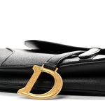 Grained Calfskin Saddle Bag Black