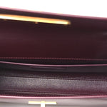 Smooth Calfskin Small Manhattan Shoulder Bag Hot Wine
