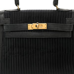 Silk Veau Doblis Pleated Mini Kelly Sellier 20 Black