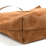 Suede Pochon Shoulder Bag Caramel Cognac