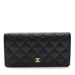 Caviar Quilted Yen Wallet Black