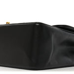 Lambskin Vertical Quilted Medium Single Flap Black