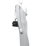 Caviar Quilted Mini Coco Handle Flap Black