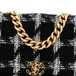 Tweed Quilted Maxi Chanel 19 Flap Black White