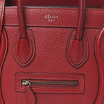 Drummed Calfskin Nano Luggage Merlot
