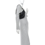 Soft Calfskin Arque Shoulder Bag Black