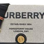 Canvas Horseferry Print Note Crossbody Bag Grey Black