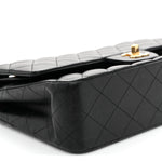 Lambskin Quilted Medium Double Flap Black