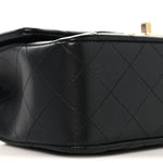 Lambskin Quilted Mini Rectangular Flap Black