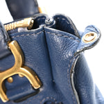 Calfskin Medium Marcie Satchel Royal Navy