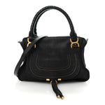 Nubuck Calfskin Medium Marcie Satchel Black