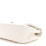 Caviar Quilted Jumbo Double Flap White